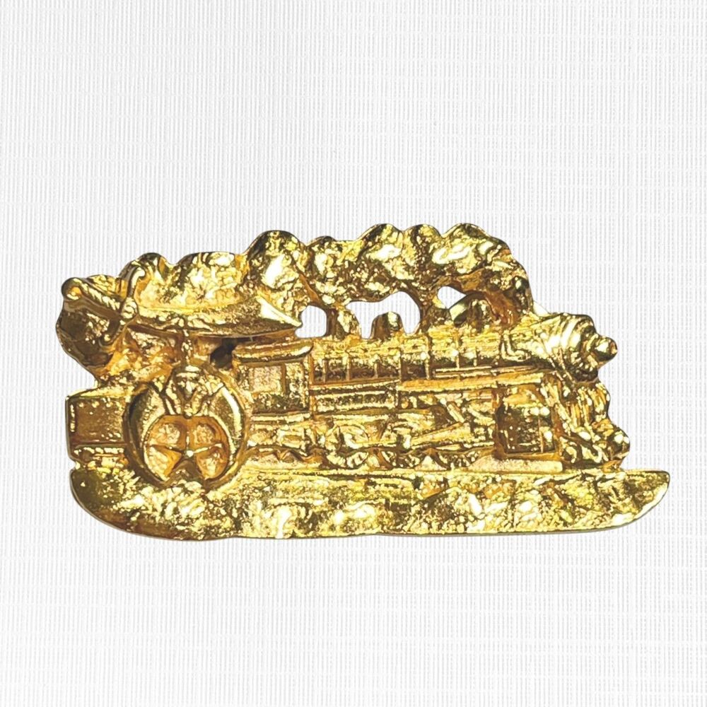 VTG Masonic Pin Shriners International Train Gold Tone Symbol USA Made 1.8"